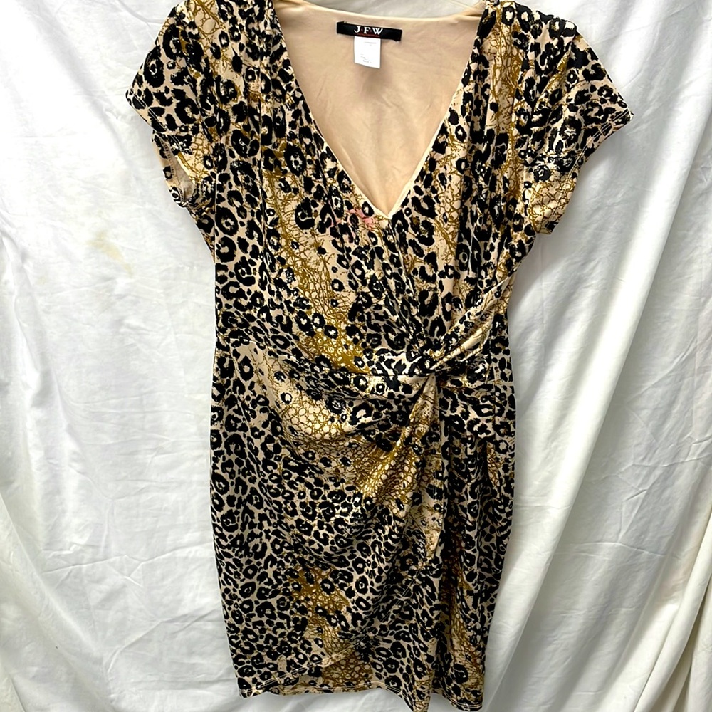 Love just for wraps leopard dress ladies sz L